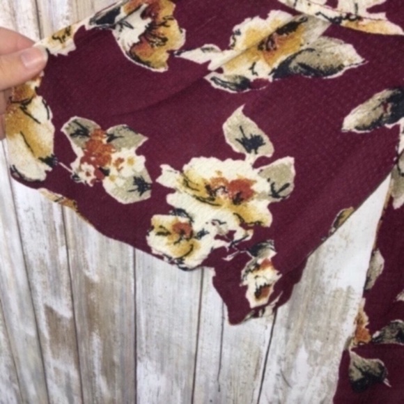 Altar'd State Red Floral Cold Shoulder Blouse - Picture 8 of 11